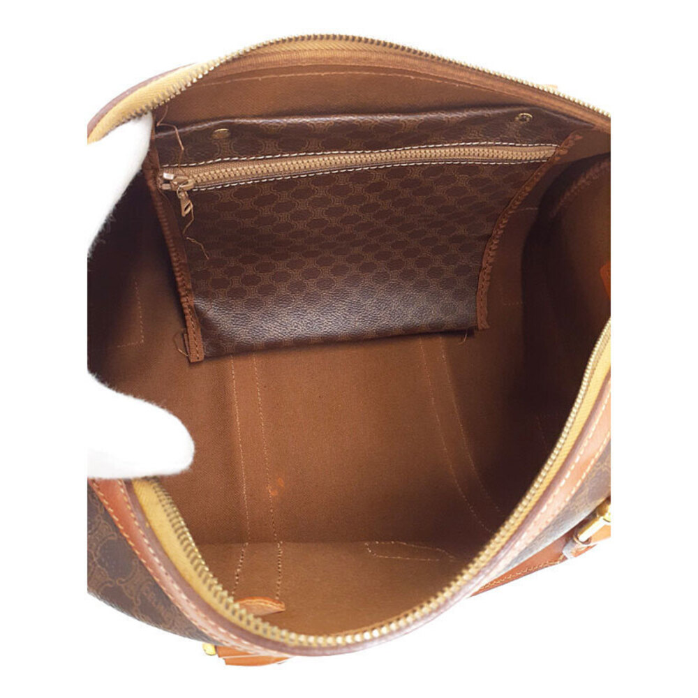 Celine Macadam Boston bag canvas tan trim handles Brown - Picture 3 of 9